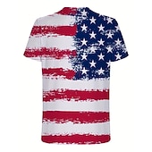  4 de Julho de 2026 250º Dia da Memória Camiseta Masculina Patriótica Vintage Designer Gráfico Patriota Estampada em 3D da Bandeira Nacional Veterano Decote Careca de Mangas Curtas