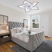 cheap Ceiling Fan Lights-LED Ceiling Fans Dimmable with Remote Contral Flower Design 25.7&quot; 5-Heads Flush Mount Ceiling Lamp Acrylic Lampshade Chandelier Bedroom Living Room