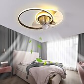 preiswerte Deckenventilator-Leuchten-Deckenventilator mit Lichtern, 19,5 Zoll, dimmbare LED, 3 Farben, 6 Geschwindigkeiten, Timing, umkehrbare Flügel mit Fernbedienung, Ventilator-Kronleuchter für den Haushalt, flacher, bündig montierter