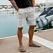 baratos Impressão Geométrica-Homens Gráfico Estampa Geométrica Calção Shorts de verão Shorts de praia Cintura Média Roupa de rua Havaiana Designer Casual Diário Feriado Cintura elástica Impressão 3D Com Cordão Designer Roupa
