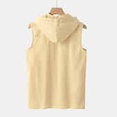 voordelige Sportschool tanktops-Voor heren Singlet Vest Top Onderhemd Mouwloos shirt Mouwloos Capuchon Zomer Effen Modieus Ontwerper Spier Buiten Uitgaan Sportschool Zwart Wit Geel Top T-shirt voor mannen