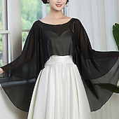 economico Scialle del Capo-Cappotto avvolgente donna vintage elegante senza maniche avvolge con colore puro per matrimonio vestito estivo per impressionare