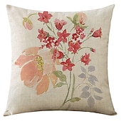 baratos estilo floral e plantas-4.0 pçs Poliéster Cobertura de Almofada, Imprimir Art Deco Vintage Lazer Quadrada Tradicional Clássico