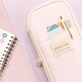 cheap Pencil Cases &amp; Holders-Multifunctional Cosmetic Bag Macaroon Big Capacity Double-layer Canvas Pencil Case Travel Storage Pouch School Supplies, Back to School Gift