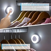 economico Luci del disco-Luce Touch Lampada Led Rubinetto 3 Colori Lampada Regolabile Per Armadio Lampada Portatile Senza Fili Sottopensile Lampada Dimmerabile Per Camera Da Letto Cucina Bancone Scale Corridoio