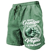 cheap Men&#039;s 3D Sweat Shorts-Men&#039;s Grandpa Being A PaPa Is Priceless Shorts Summer Shorts Beach Shorts Mid Waist Streetwear Hawaiian Designer Casual Daily Holiday Drawstring Elastic Waist 3D Print Designer Clothing Apparel