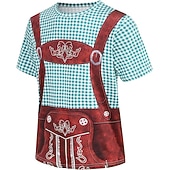 economico Abbigliamento Grafico-T-shirt Lederhosen 3D Bavarese Stile da Strada Corte Grafico per Per uomo Adulti Stampa 3D  per Birra Oktoberfest Feste Casual Quotidiano