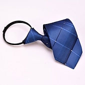 abordables Cravates &amp; noeuds papillons-Homme Cravates Zip cravate Hommes Cravates Cravate à glissière Ajustable Noeud Pois Plein Rayé Mariage Fête d&#039;anniversaire