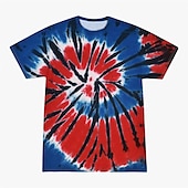 billige Retro grafikk-Disk Tie Dye T-skjorte Animé 3D Graphic Til Par Herre Dame Voksne Maskerade 3D-utskrift Fritid / hverdag