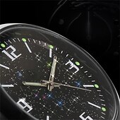 abordables Colgantes y ornamentos para coche-Nueva actualización de accesorios de reacondicionamiento de automóviles con reloj de cielo estrellado luminoso, adornos electrónicos de cuarzo, reloj aplicable para todos los automóviles
