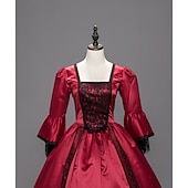 Χαμηλού Κόστους Φορέματα-Βίντατζ Ροκοκό Βικτοριανό Μάξι Φορέματα Κοστούμι πάρτι Χορός μεταμφιεσμένων Κανονικό Juliet Σταχτοπούτα Πριγκίπισσα Σαίξπηρ Δαντέλα Πριγκίπισσα Τετράγωνη Λαιμόκοψη Φανταχτερή Φόρεμα