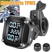 abordables Accesorios para motos y ATV-Sistema de alarma de monitoreo de temperatura de neumáticos de presión de neumáticos de motor tpms de motocicleta con 2 sensores externos