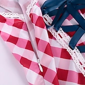 billige Dirndl-Oktoberfest Dirndl Trachtenkleader Oktoberfest / øl bayerske bayerske Wiesn Tradisjonell stil Enger Dame Tradisjonell stil klut Topp Kjole Forkle
