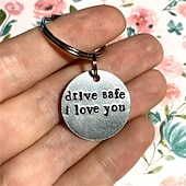 halpa Riipukset ja koristeet-henkilökohtainen lahja pariskunnille - ruostumattomasta teräksestä laserkaiverrettu ajoturvallinen avaimenperä - täydellinen ystävänpäivään!