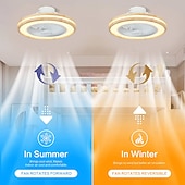 cheap Ceiling Fan Lights-LED Ceiling Fans with lights Dimmable with Remote Contral 20&quot; Flush Mount Ceiling Lamp Acrylic Lampshade Chandelier Bedroom Living Room 110-240V