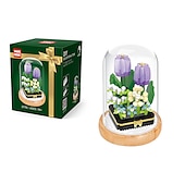 baratos Brinquedos de Montar-Blocos de construção para presentes do dia das mulheres, crie lindos buquês de flores com este kit de construção de flores de 1 peça - perfeito para adultos&amp;amp; crianças! presentes de dia das mães