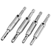 ieftine set de burghie-Set de burghie cu balama cu autocentrare de 4 bucăți, din oțel de mare viteză, pentru prelucrarea lemnului, balama pentru fereastră de ușă, dispozitiv de deschidere a găurilor de poziționare.