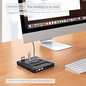 tanie Kable i adaptery-7 w 1 przenośny usb 3.0 ultra-cienka zewnętrzna nagrywarka dvd czytnik napędu odtwarzacz napęd optyczny do akcesoriów do komputerów stacjonarnych laptopa