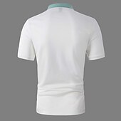 cheap Sports-Men&#039;s Button Up Polos Polo Shirt Casual Holiday Lapel Short Sleeve Fashion Basic Color Block Button Summer Regular Fit Light Sky Blue Yellow Light Green Pink Burgundy Beige Button Up Polos