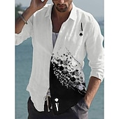 economico Stampa animal-Per uomo Farfalla Piume Camicia Camicia con bottoni Manica lunga Di tendenza Streetwear Originale Esterno Informale Giornaliero Autunno inverno Collo ripiegabile Stampa Bottone giù Rosso / Bianco