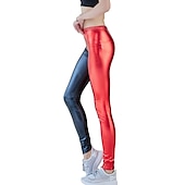 cheap Bottoms-1980s High Waisted Shiny Latex Patent Leggings PU Leather Pencil Pants Disco Women&#039;s Carnival Masquerade Party Bachelorette Party Pride Parade Adults&#039; Pants