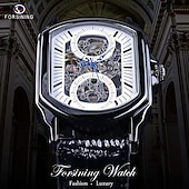 voordelige Mechanische Horloges-forsining retro heren mechanisch horloge luxe mode zakelijk automatisch skelet polshorloge heren mechanisch waterdicht horloge klok heren