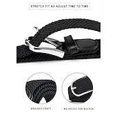 billige Belter til herrer-unisex flettede belter moteriktig enkel strikket spenne belte svart hvit lerret legering vanlig utendørs sport ideell gave