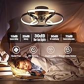 cheap Ceiling Fan Lights-LED Ceiling Fans Dimmable with Remote Contral Flower Design 55cm Flush Mount Ceiling Lamp Acrylic Lampshade Chandelier Bedroom Living Room