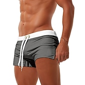 billiga boxersimbyxor för män-Herr Badshorts Lykra Boardshorts Underdelar Snabb tork Stretch Elastisk Snörning Ficka med blixtlås - Simmning Surfing Strand Vattensport Lappverk Höst Vår Sommar