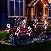 economico Illuminazione vialetto-luci solari da giardino luci esterne cactus/fenicottero luci al neon luci esterne impermeabili per la decorazione del percorso del cortile del patio del giardino