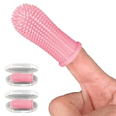 abordables Toilettage pour chiens-chien super doux pet doigt brosse à dents nettoyage des dents silicone brosse à dents outil chien chat nettoyage