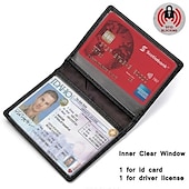 cheap Card Holders &amp; Cases-Ultra Slim Front Pocket Wallet Bifold Mens Wallet With 8 Card Slots Minimalist Travel Wallet Flip ID Window Slots for Driver License ID Cards Business Wallet Slim