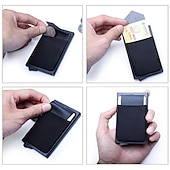 ieftine suporturi pentru carduri și cutii-Portofel de afaceri din aluminiu pentru bărbați cu sau fără buzunar pentru bani suport de carduri de identitate blocare RFID portofel metalic subțire punguță pentru monede