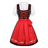 halpa Dirndl-Oktoberfest dirndl Trachtenkleader Dirndl pusero baijerilainen impi Saksa München Niityt Naisten Perinteinen tyyli kangas Pusero Leninki Esiliina