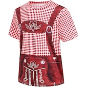 economico Abbigliamento Grafico-T-shirt Lederhosen 3D Bavarese Stile da Strada Corte Grafico per Per uomo Adulti Stampa 3D  per Birra Oktoberfest Feste Casual Quotidiano