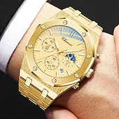 olcso Quartz órák-CHENXI Luxus Quartz Óra Férfiaknak Királyi Rozsdamentes Acél Vízálló Kronográf Sport Üzleti Hétköznapi Férfi Quartz Karóra Lumineszcens Órák Apák Napjára