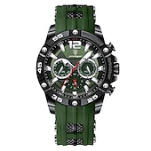 voordelige Quartz-horloges-POEDAGAR Luxe Mannen Polshorloge Sport Chronograaf Silicone Strap Mannen Horloges Waterdicht Luminieuze Datum Heren Quartz Horloge