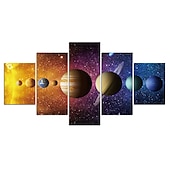 levne Krajiny-nezarámovaný 5 panelů vesmír vesmír země světlo malba plátno umění malba nástěnné umění
