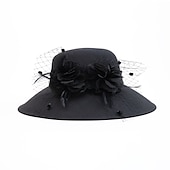 levne Fascinátory-fascinators kentucky derby klobouk vlákno buřinka / cloche klobouk slaměný klobouk klobouk proti slunci svatební večerní párty elegantní ochrana proti slunci s peřím květinová pokrývka hlavy