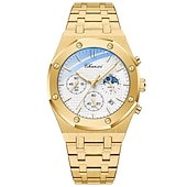 olcso Quartz órák-CHENXI Luxus Quartz Óra Férfiaknak Királyi Rozsdamentes Acél Vízálló Kronográf Sport Üzleti Hétköznapi Férfi Quartz Karóra Lumineszcens Órák Apák Napjára