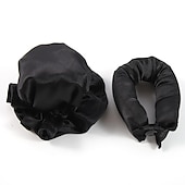 abordables Aparatos para el baño-Juego de rizos satinados sin calor: varilla para rizar + cubierta para el cabello rizado, juego de rizos con bollos de calor cero, artefacto para rizar el cabello para personas perezosas con sueño de ola grande, juego de cabello rizado sin calor para muje