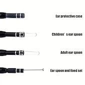 cheap Household Appliances-Three-In-One Ear Spoon Endoscope With Adjustable LED Light And 78.74inch Cable, Convenient Ear Picking Cleaning Kit, Support Type-C, Android