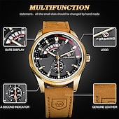 halpa Mekaaniset kellot-FORSINING Miesten Mekaaninen Kello Ulkoilu Urheilu Muoti Rannekello Automaattinen Itsesäätyvä Hehkuva Kalenteri Vedenkestävä Nahkakello