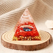 cheap Outdoor Decoration-Orgone Pyramid For Positive Energy And Amethyst Crystal Ball, With Protection From Crystals Energy Generator For Stress Reduce Healing Meditation And Wealth Attraction For Home Decoration