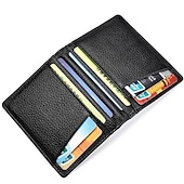 cheap Card Holders &amp; Cases-Ultra Slim Front Pocket Wallet Bifold Mens Wallet With 8 Card Slots Minimalist Travel Wallet Flip ID Window Slots for Driver License ID Cards Business Wallet Slim