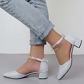 levne Poloformální-dámské svatební boty lodičky boty pro nevěstu boty pro družičku elegantní denní sexy klub bling šumivé boty zlatý střípek drahokamu flitr robustní podpatek špičaté boty jarní letní párty