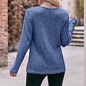 preiswerte Damen Einfache Oberteile-Damen T Shirt Burgunderrotes T-Shirt Glatt Basic Langarm Rundhalsausschnitt Normale Oberteile Täglich Wochenende Schwarz Wein Blau Grün Grau Herbst Winter