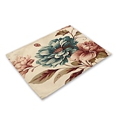 abordables Plaidemats &amp; Coasters &amp; Trivets-Manteles individuales de girasoles resistentes al calor, mantel individual resistente a las manchas, mantel individual para boda, cocina, mesa de comedor, decoración interior y exterior