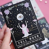 abordables juegos y accesorios-1 tarjeta de oráculo de bruja lunar (escanee el código qr en la caja para descargar la guía)