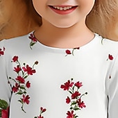 billiga 3D Blomma Klänning-Påsk Flickor 3D Blommig Grafisk Klänning Långärmad 3D-tryck Sommar Vår Höst Semester Sport &amp; Utomhus Dagligen söt stil Ledigt Skön Barn 3-12 år Vardagsklänning A linjeklänning Ovanför knäet Normal